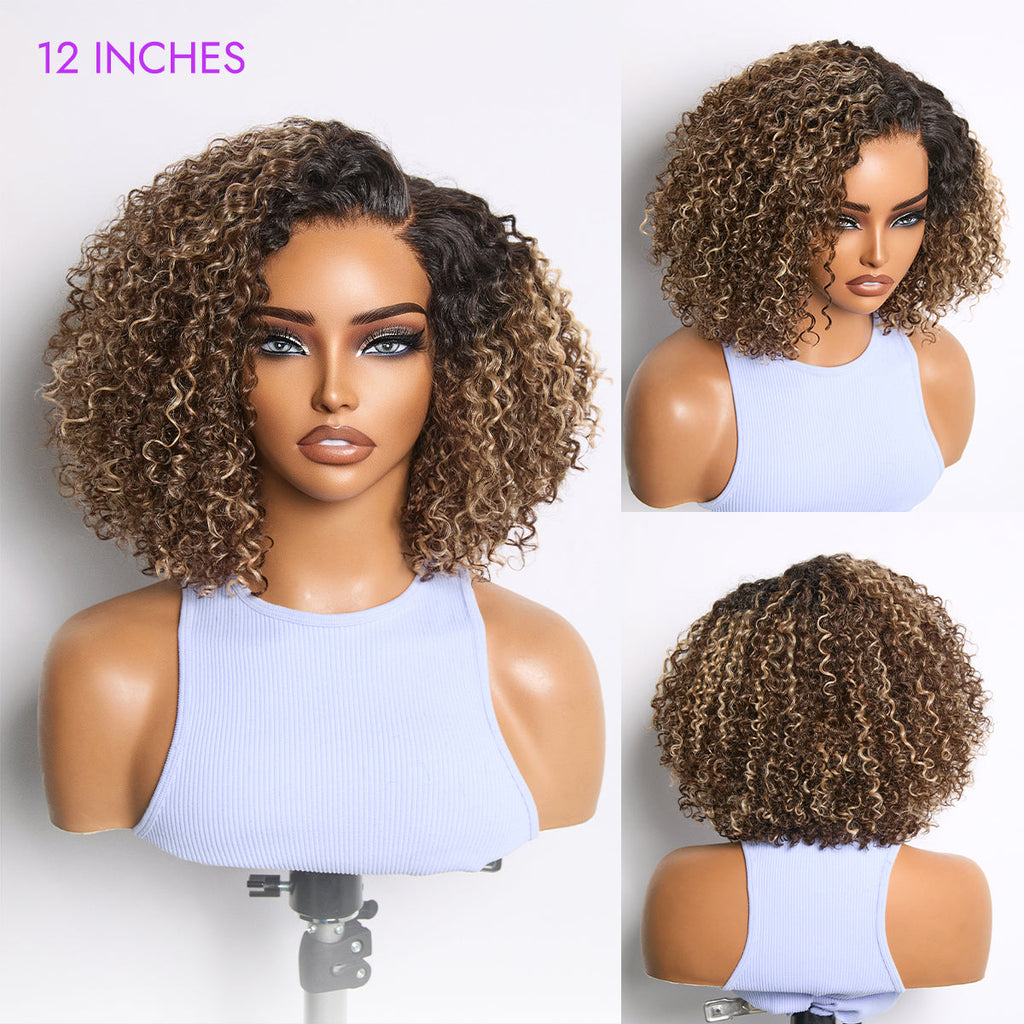 Glueless HD Lace Pixie T-Part Lace Human Hair Wig - Highlight | 8"-14"