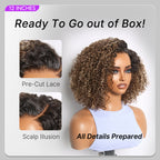 Glueless HD Lace Pixie T-Part Lace Human Hair Wig - Highlight | 8"-14"
