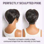 Glueless Pixie Human Hair Wig with Bangs | 8"-14"