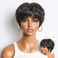 Glueless Pixie Human Hair Wig with Bangs | 8"-14"