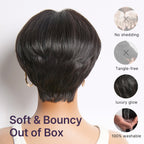 Glueless Pixie Human Hair Wig with Bangs | 8"-14"