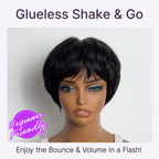 Glueless Pixie Human Hair Wig with Bangs | 8"-14"
