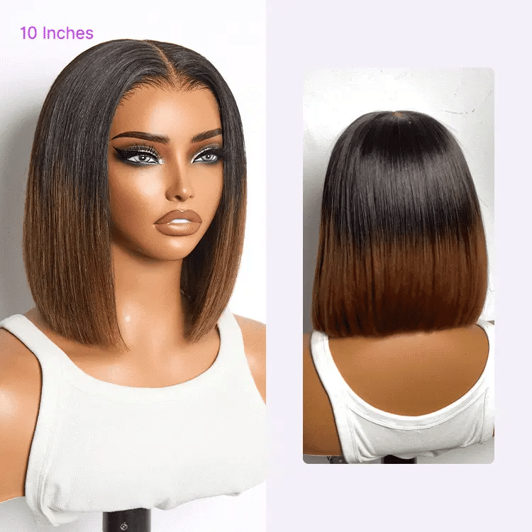 Glueless HD Lace Bob T-Part Lace Human Hair Wig - Ombre | 8"-14"