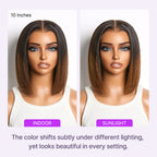 Glueless HD Lace Bob T-Part Lace Human Hair Wig - Ombre | 8"-14"