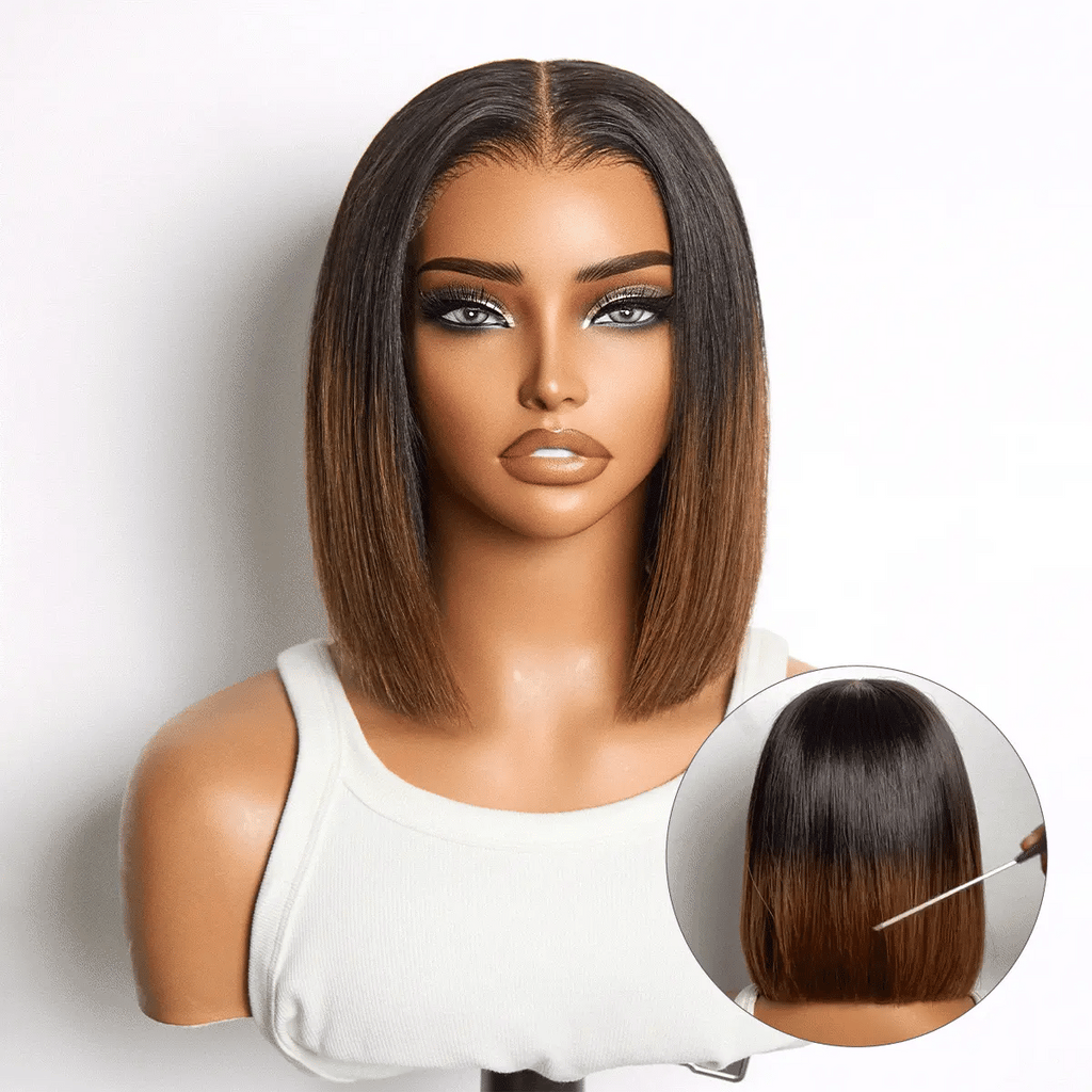 Glueless HD Lace Bob T-Part Lace Human Hair Wig - Ombre | 8"-14"