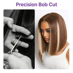 Glueless HD Lace Bob T-Part Lace Human Hair Wig - Highlight | 8"-14"