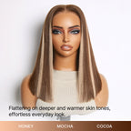 Glueless HD Lace Bob T-Part Lace Human Hair Wig - Highlight | 8"-14"