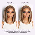 Glueless HD Lace Bob T-Part Lace Human Hair Wig - Highlight | 8"-14"
