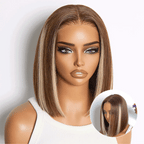 Glueless HD Lace Bob T-Part Lace Human Hair Wig - Highlight | 8"-14"