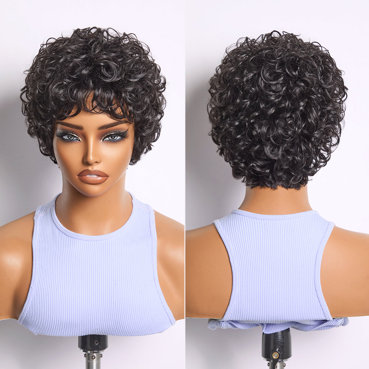 Glueless Curly Human Hair Wig | 8"-14"