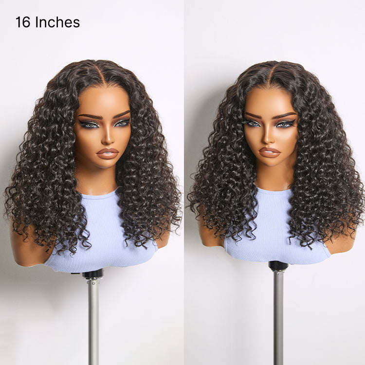 Glueless HD Lace Water Wave T-Part Lace Human Hair Wig 180% Density | 8"-14"