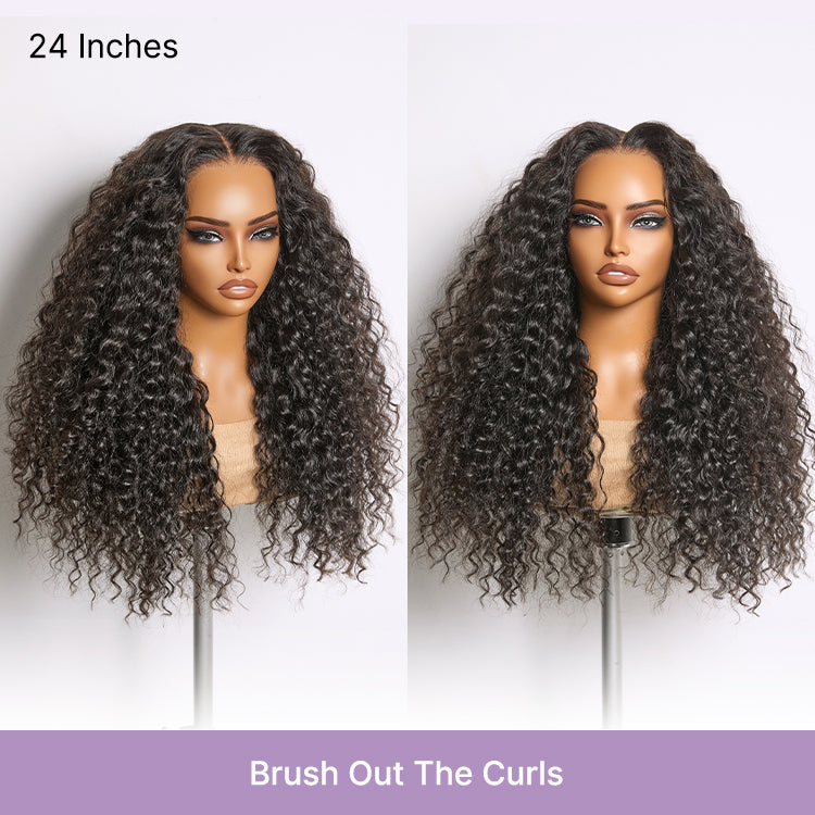 Glueless HD Lace Water Wave T-Part Lace Human Hair Wig 180% Density | 8"-14"
