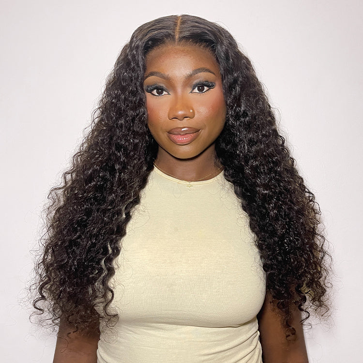 Glueless HD Lace Water Wave T-Part Lace Human Hair Wig 180% Density | 8"-14"