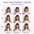 Glueless Bob Human Hair Wig - Highlight with Bangs | 8"-14"