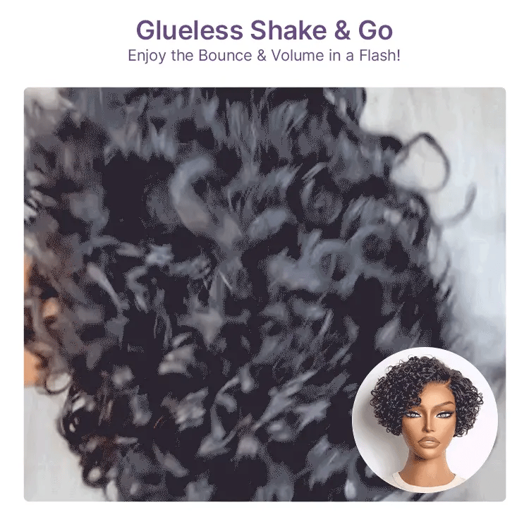 Glueless HD Lace Pixie T-Part Lace Human Hair Wig - Blonde | 8"-14"