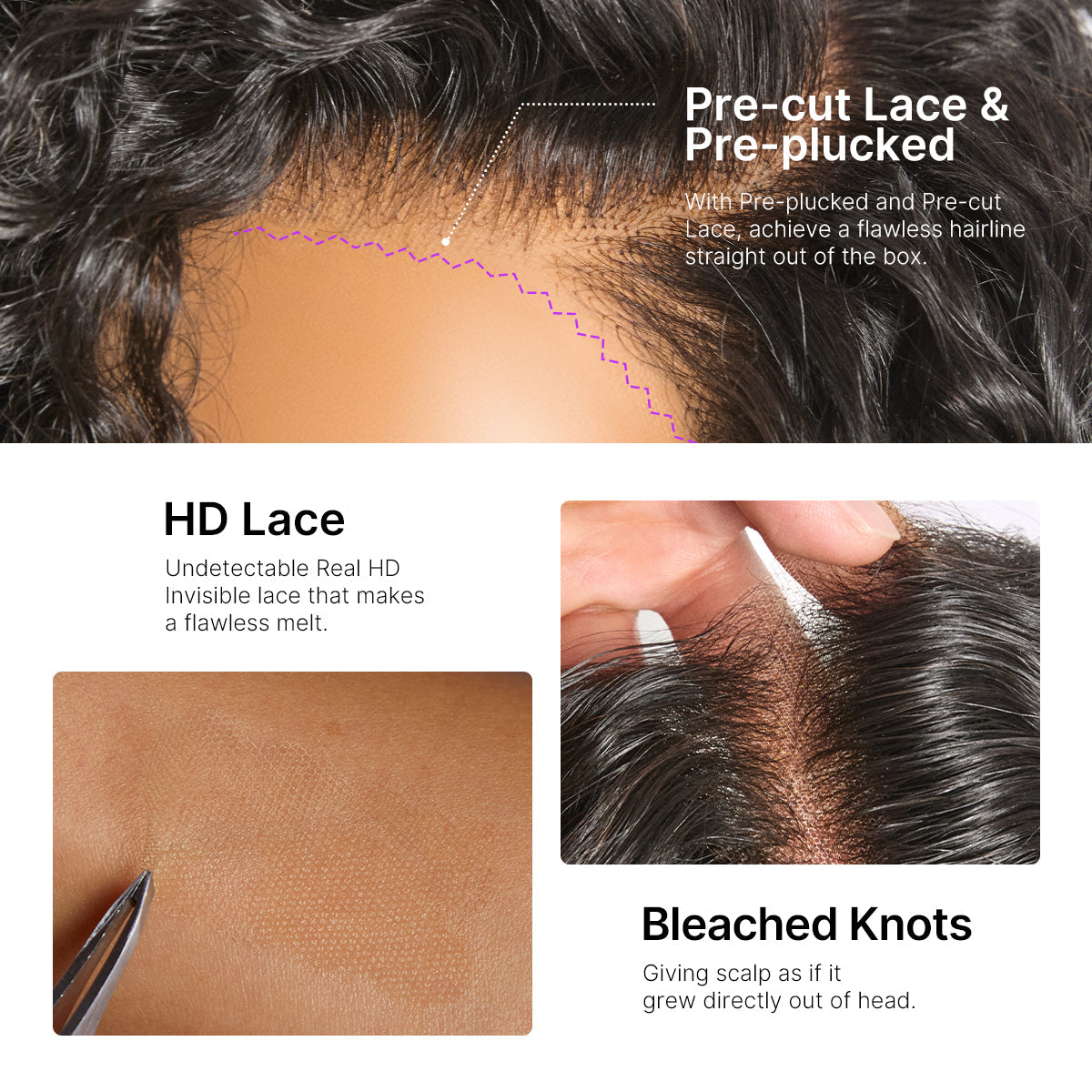 Glueless HD Lace Pixie T-Part Lace Human Hair Wig - Blonde | 8"-14"