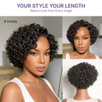 Glueless HD Lace Pixie T-Part Lace Human Hair Wig - Grey | 8"-14"