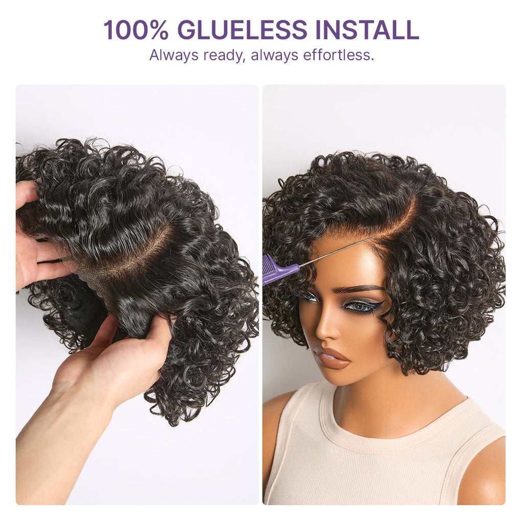 Glueless HD Lace Pixie T-Part Lace Human Hair Wig | 8"-14"