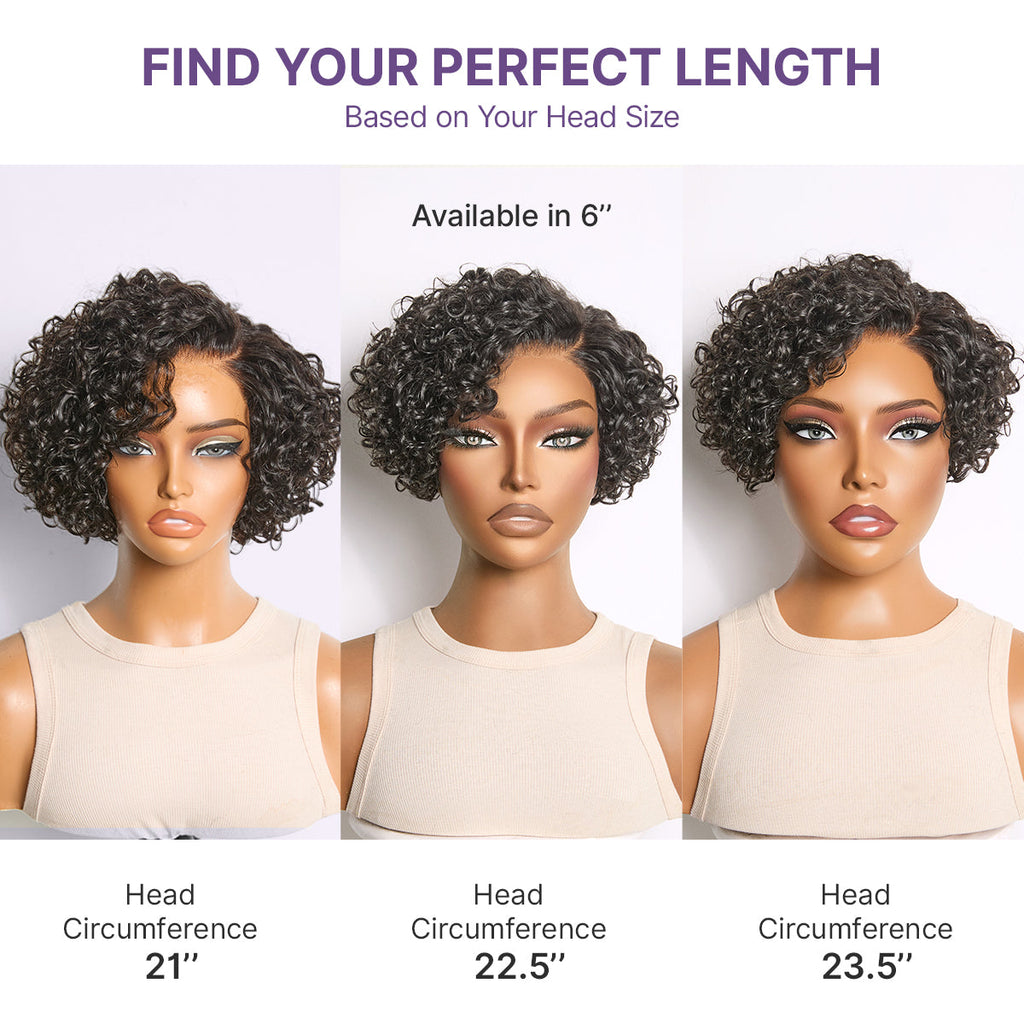 Glueless HD Lace Pixie T-Part Lace Human Hair Wig | 8"-14"