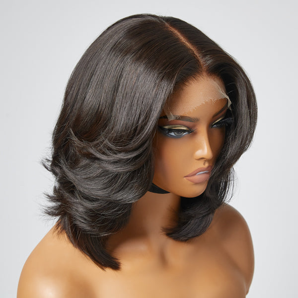Glueless HD Lace Layered T-Part Lace Human Hair Wig - Red | 8"-14"