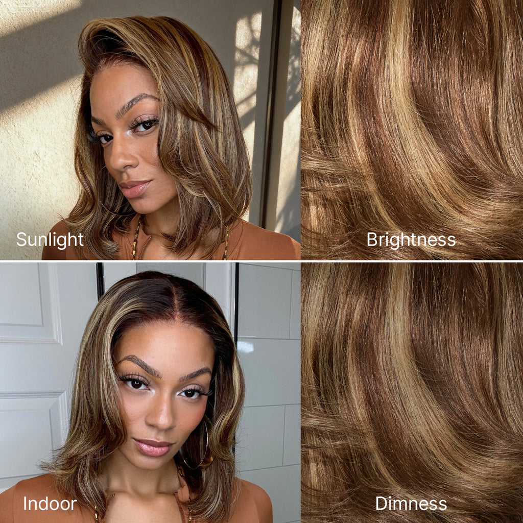 Glueless Layered T-Part Lace Human Hair Wig - Red | 8"-14"