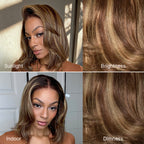 Glueless Layered T-Part Lace Human Hair Wig - Red | 8"-14"