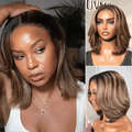 Glueless Layered T-Part Lace Human Hair Wig - Red | 8"-14"
