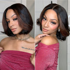 Glueless Layered T-Part Lace Human Hair Wig - Red | 8"-14"