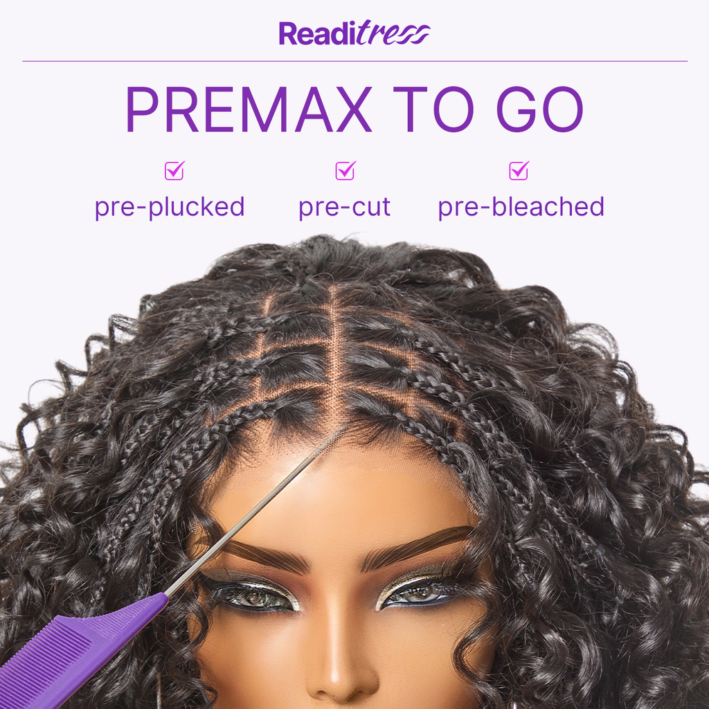 Glueless Braided T-Part Lace Human Hair Wig | 8"-14"