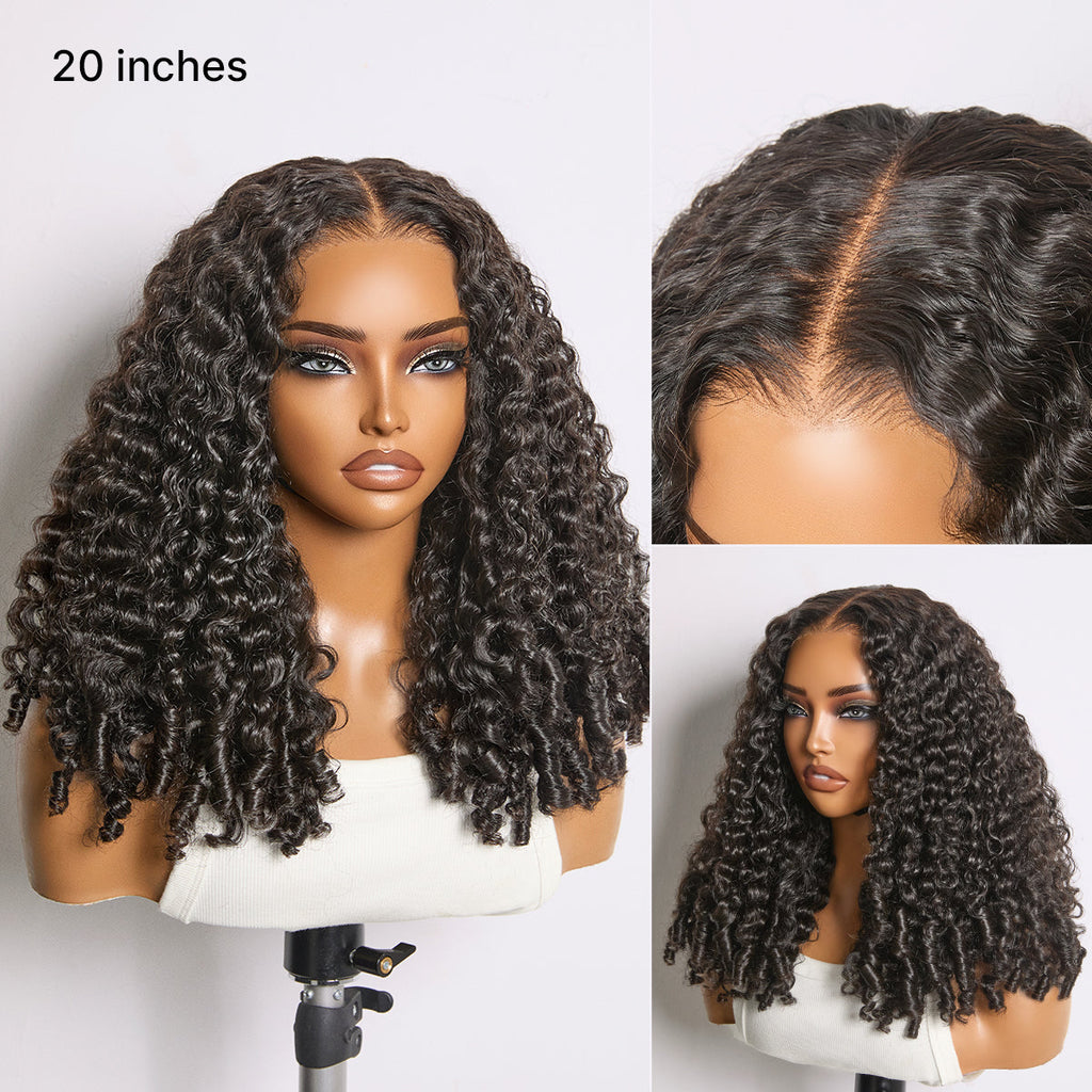 Glueless HD Lace Curly T-Part Lace Human Hair Wig 180% Density | 10"-28"
