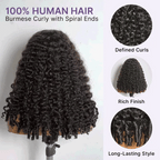 Glueless HD Lace Curly T-Part Lace Human Hair Wig 180% Density | 10"-28"