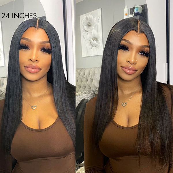 Glueless Straight 13X4 Frontal Human Hair Wig - Blonde Pre-Plucked 180% Density | 10"-28"