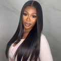 Glueless Straight 13X4 Frontal Human Hair Wig - Blonde Pre-Plucked 180% Density | 10"-28"