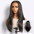 Glueless Layered T-Part Lace Human Hair Wig - Grey | 10"-28"
