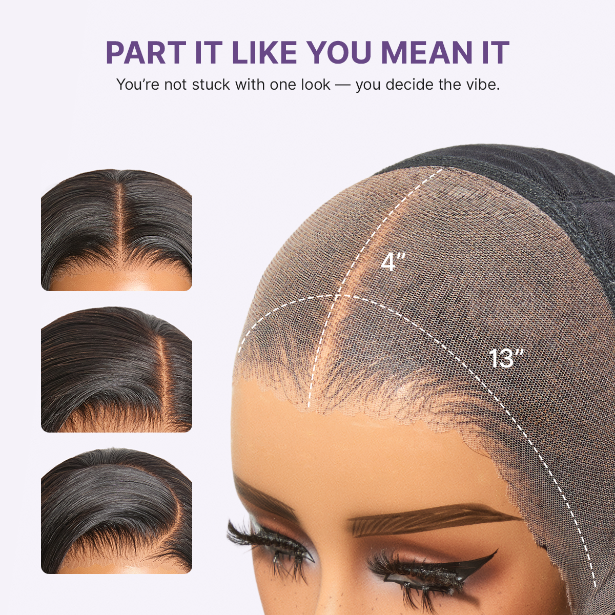 Glueless Layered T-Part Lace Human Hair Wig - Grey | 10"-28"