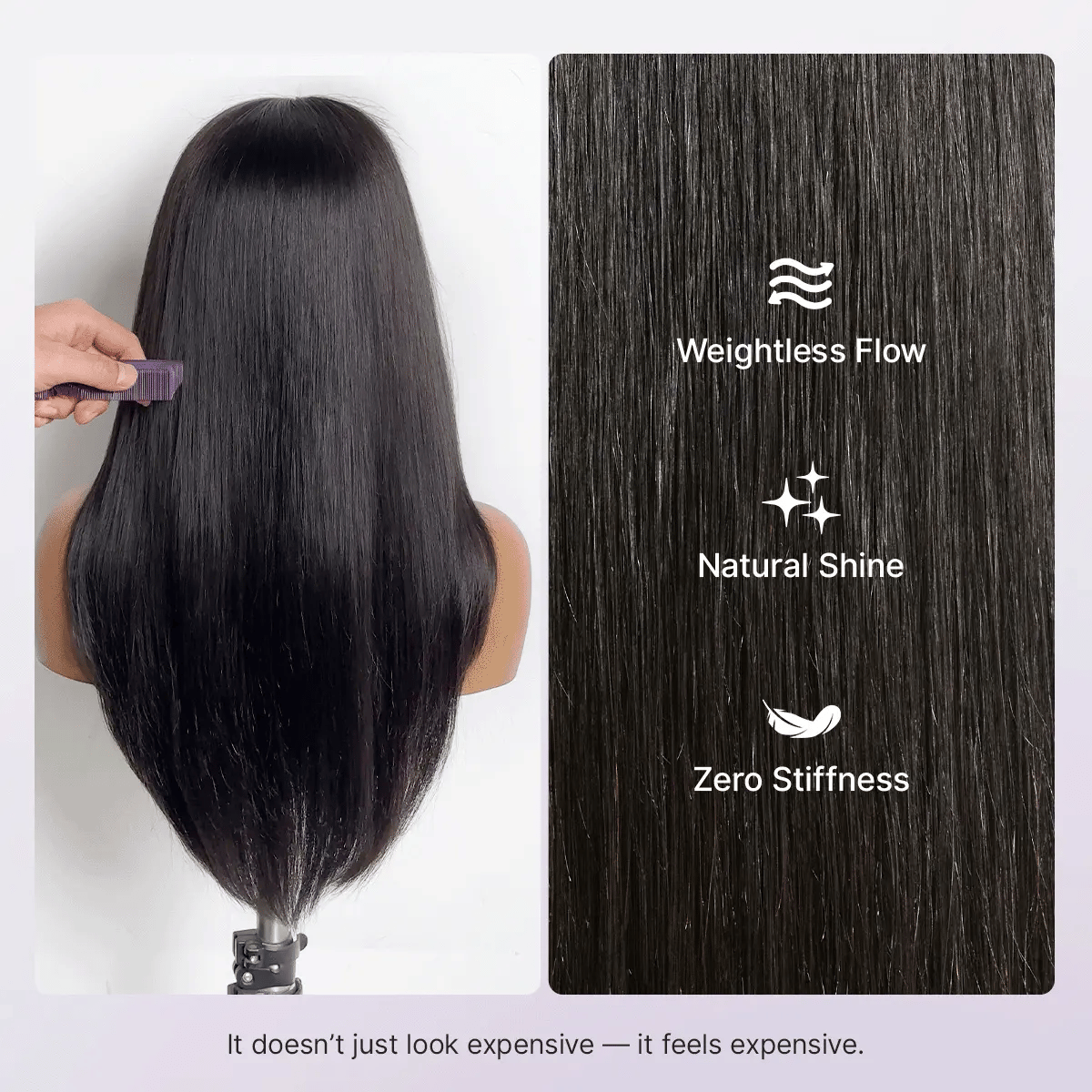 Glueless Layered T-Part Lace Human Hair Wig - Grey | 10"-28"