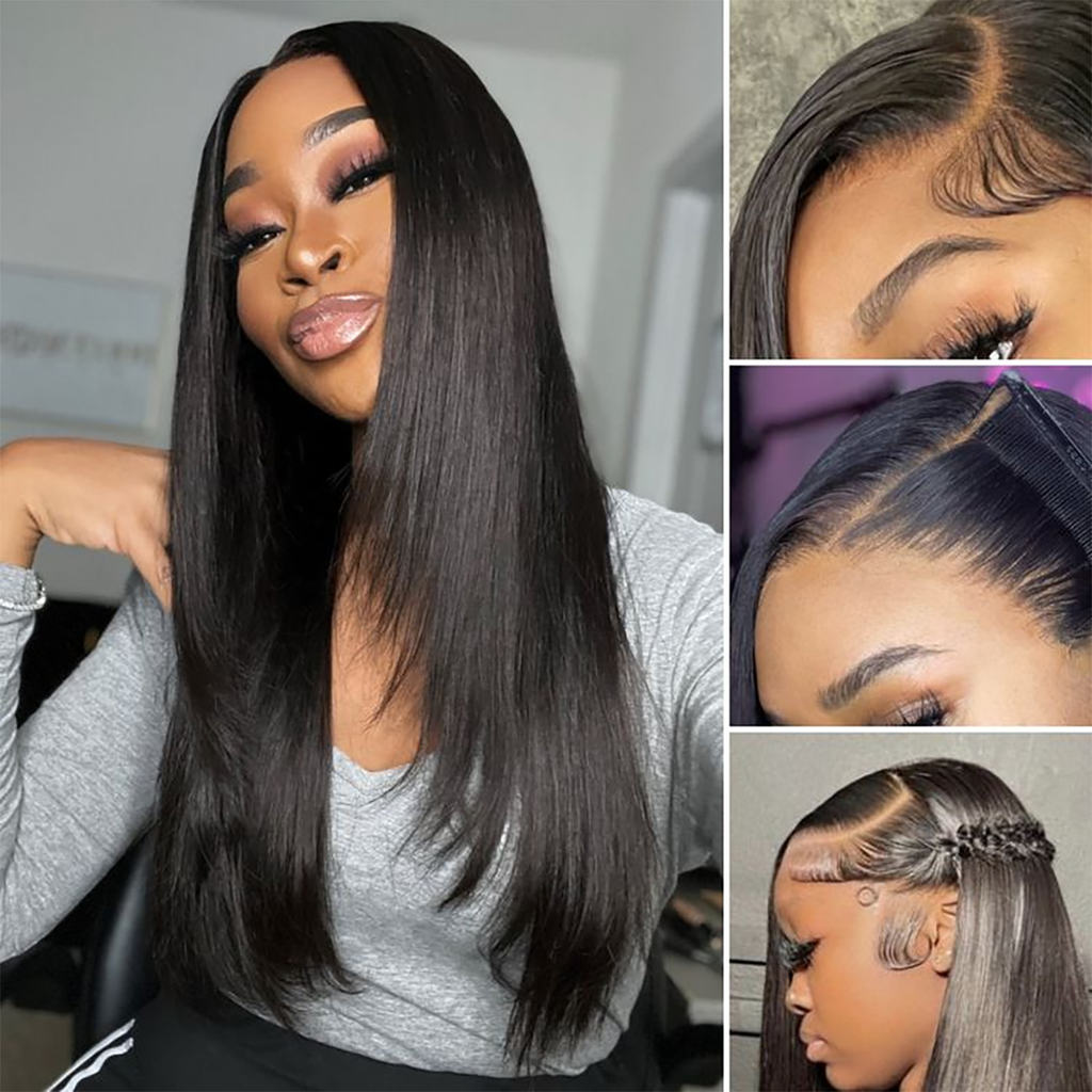 Glueless Layered T-Part Lace Human Hair Wig - Grey | 10"-28"