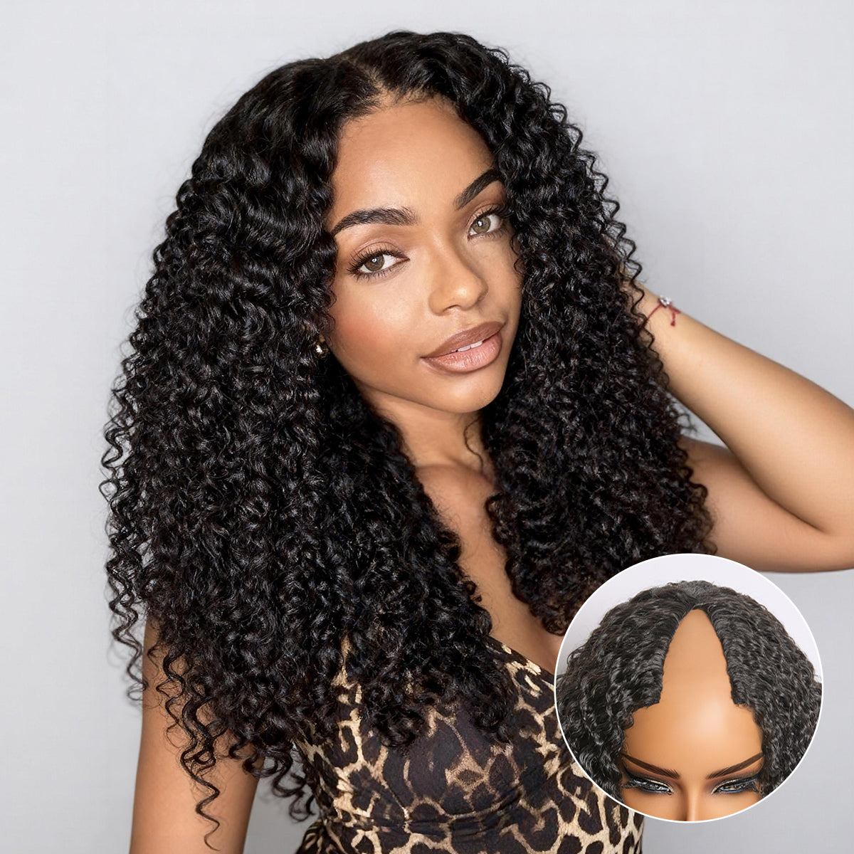 Glueless Curly V-Part Human Hair Wig | 10"-28"