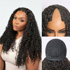 Glueless Curly V-Part Human Hair Wig | 10"-28"