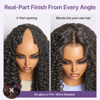 Glueless Curly V-Part Human Hair Wig | 10"-28"