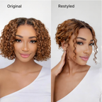 Glueless Curly T-Part Lace Human Hair Wig - Grey | 10"-28"