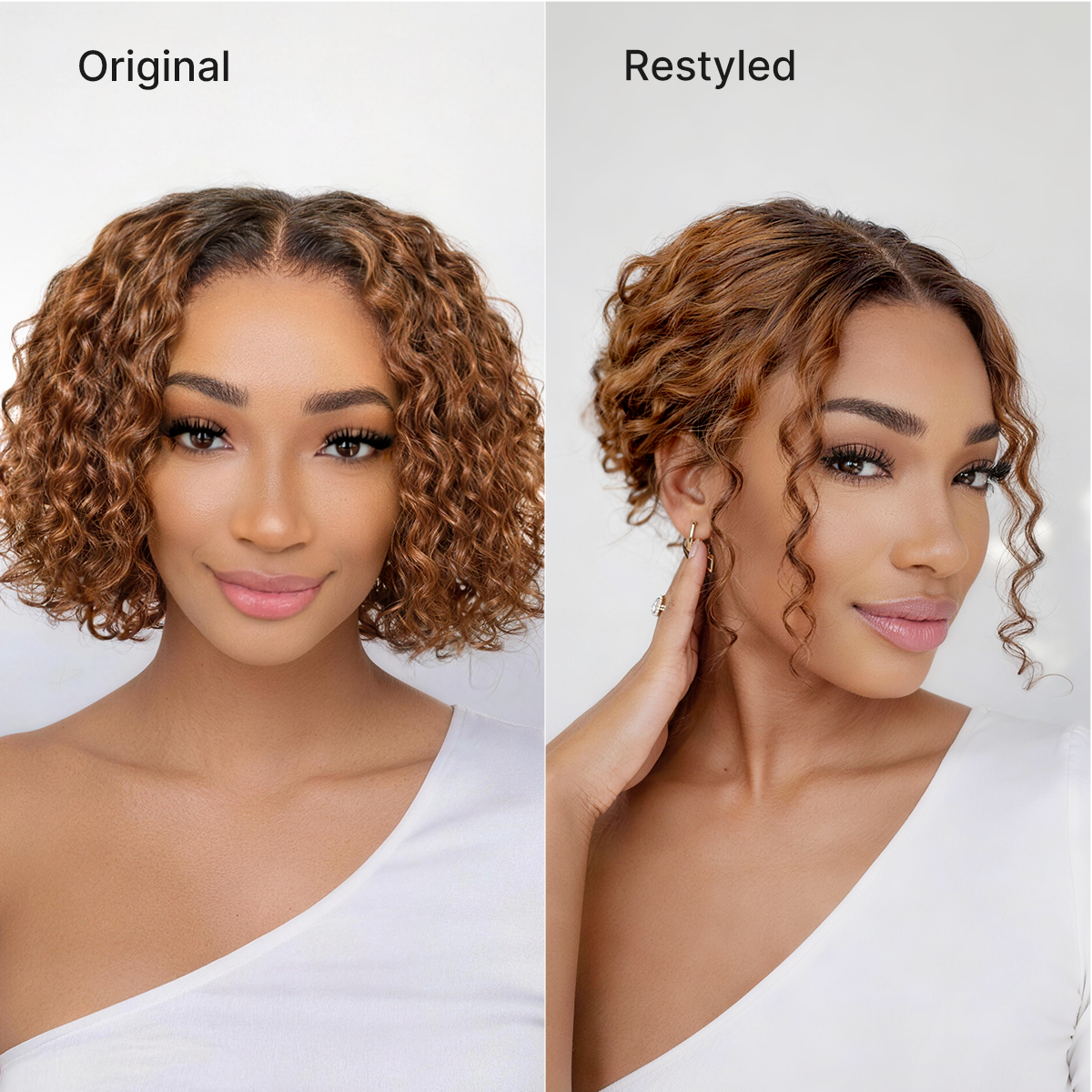 Glueless Curly T-Part Lace Human Hair Wig - Grey | 10"-28"