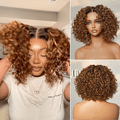 Glueless Curly T-Part Lace Human Hair Wig - Grey | 10"-28"