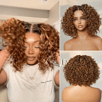 Glueless Curly T-Part Lace Human Hair Wig - Grey | 10"-28"