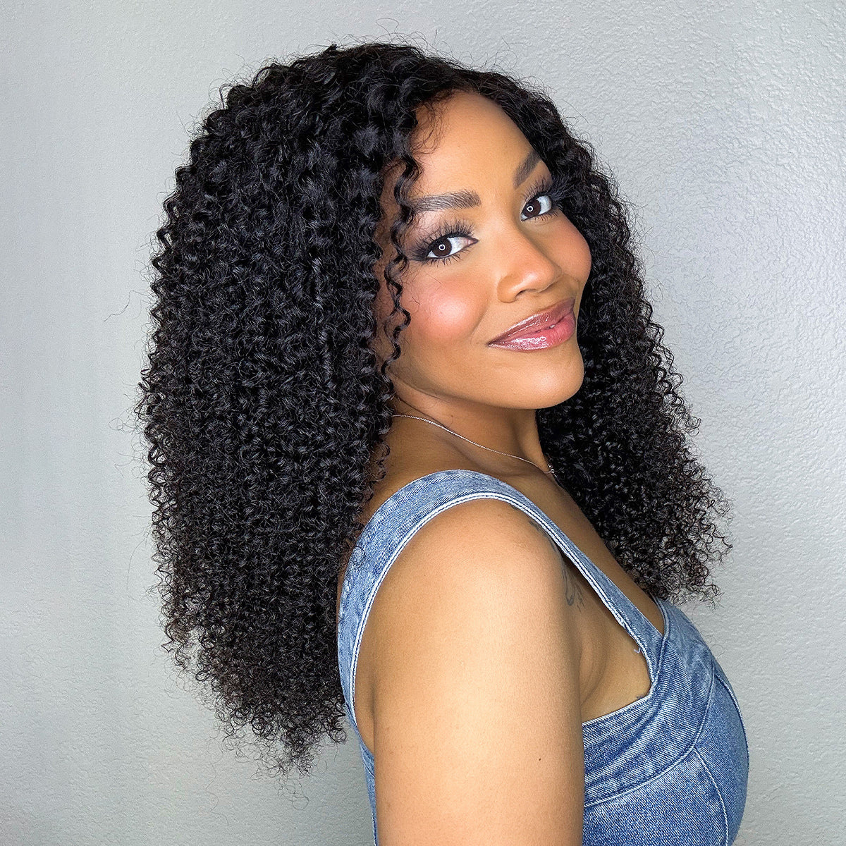 Glueless HD Lace Curly T-Part Lace Human Hair Wig 180% Density | 10"-28"