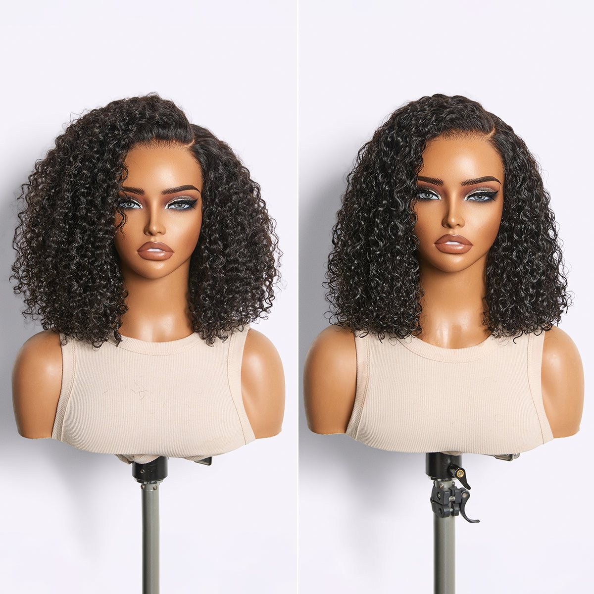 Glueless HD Lace Curly T-Part Lace Human Hair Wig 180% Density | 10"-28"