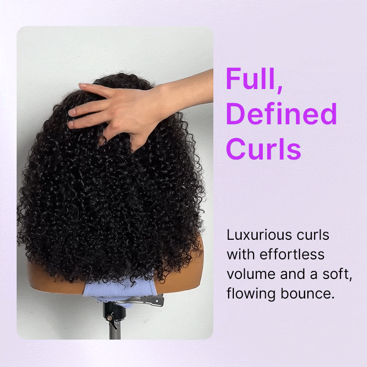 Glueless HD Lace Curly T-Part Lace Human Hair Wig 180% Density | 10"-28"