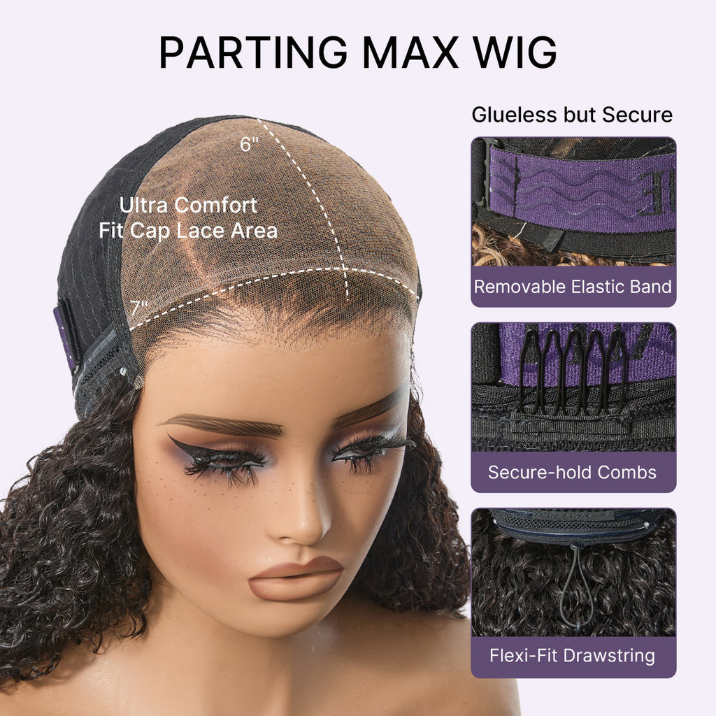 Glueless HD Lace Curly T-Part Lace Human Hair Wig 180% Density | 10"-28"