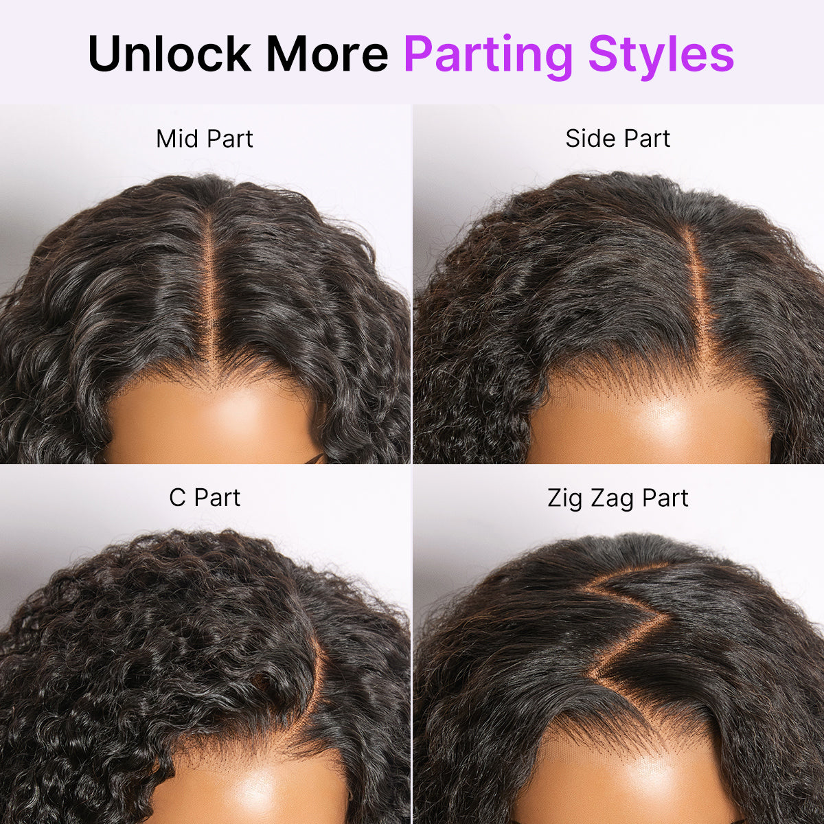 Glueless HD Lace Curly T-Part Lace Human Hair Wig 180% Density | 10"-28"