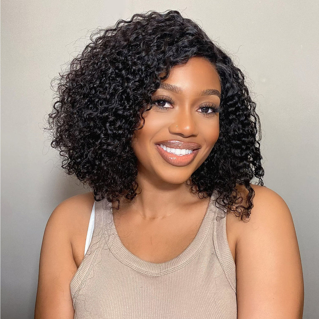Glueless HD Lace Curly T-Part Lace Human Hair Wig 180% Density | 10"-28"